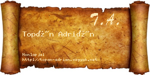Topán Adrián névjegykártya
